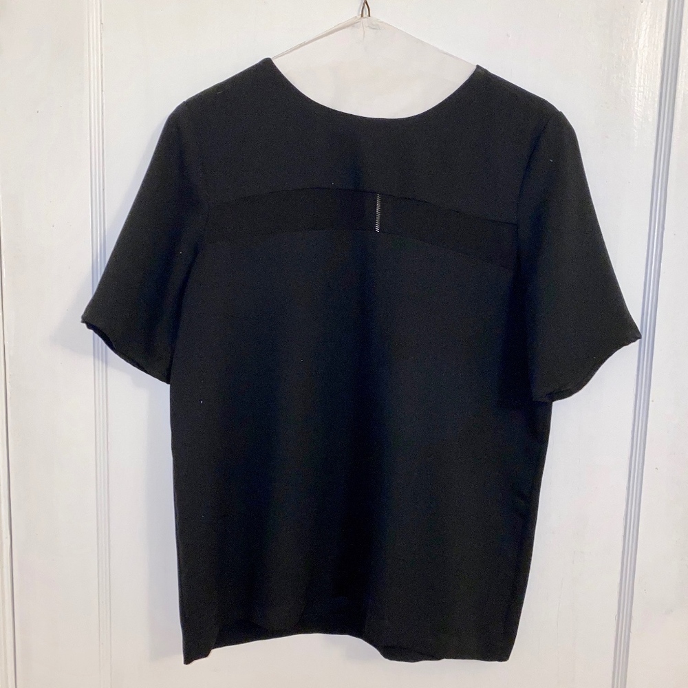 Forever 21 Black Shirt With Mesh Stripe